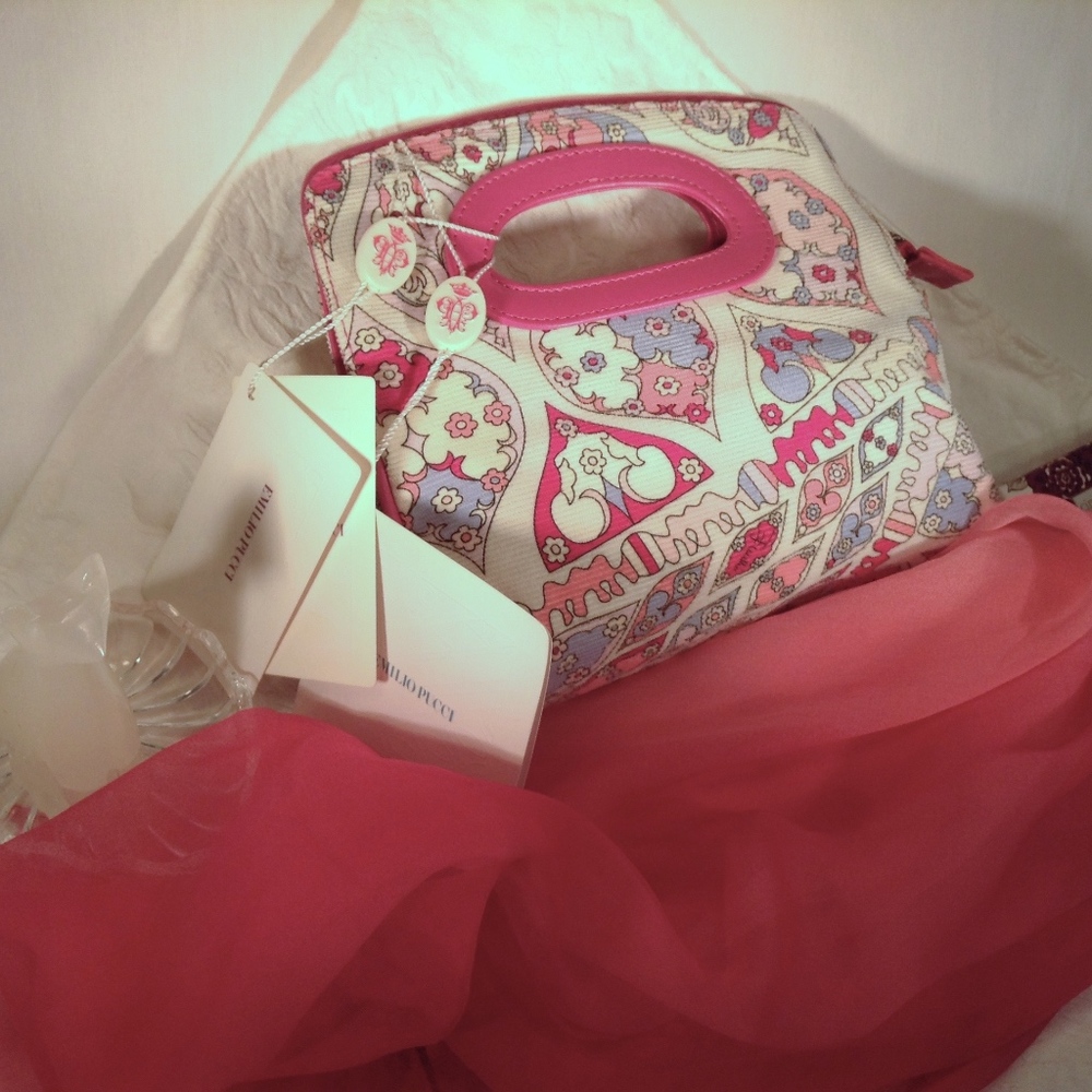 Emilio Pucci Small Corduroy Leather Mini Bag Pink